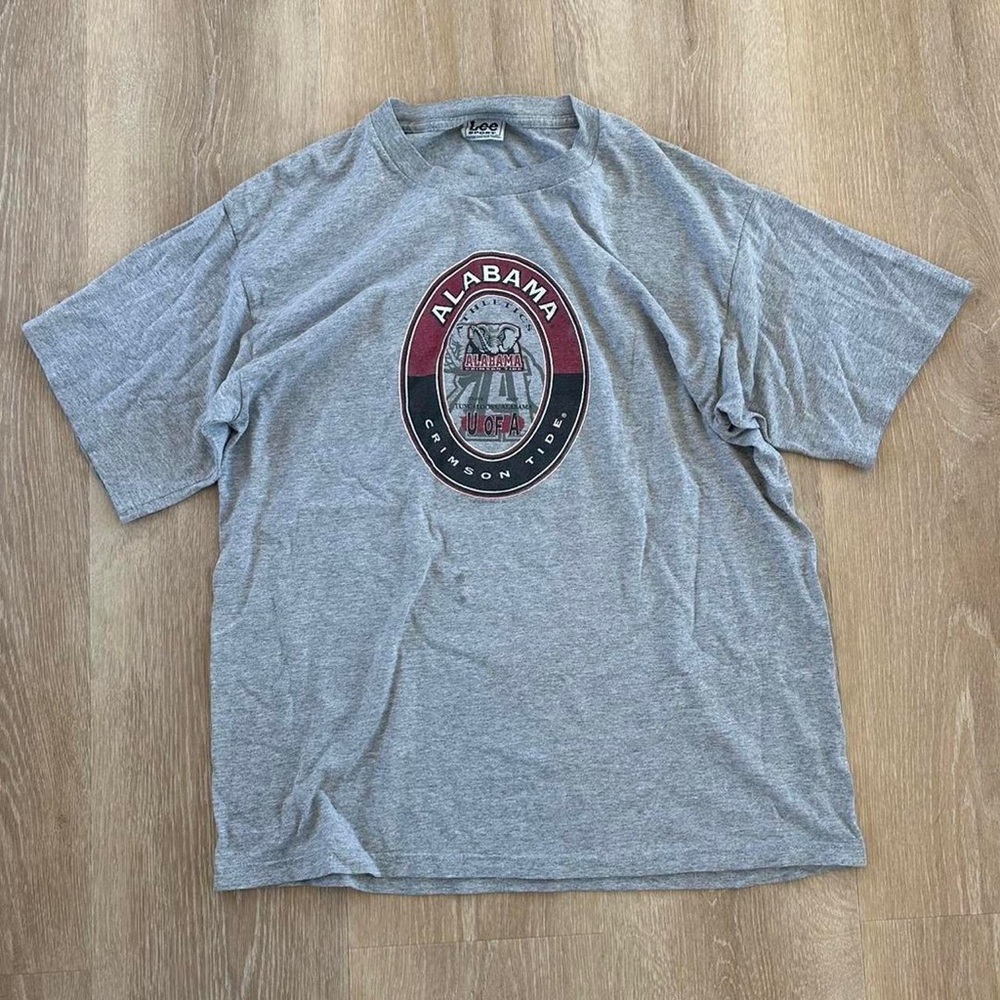 Men's Gray Alabama Crimson Tide Graphic Tee with Maroon Emblem